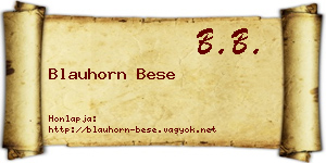 Blauhorn Bese névjegykártya